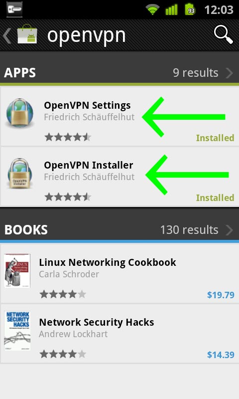 instal the new for android OpenVPN Client 2.6.5